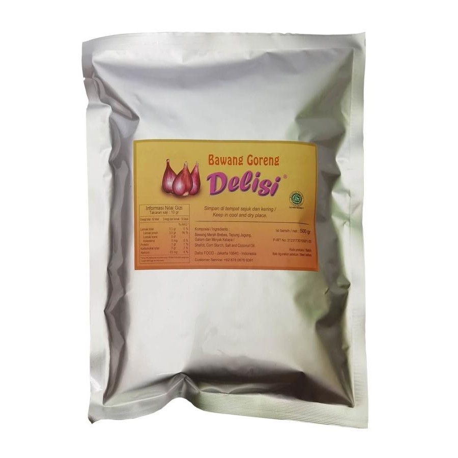 

Promo Bawang Goreng Delisi - Brebes Aluminium 500 Gr - Halal - Fried Shallot