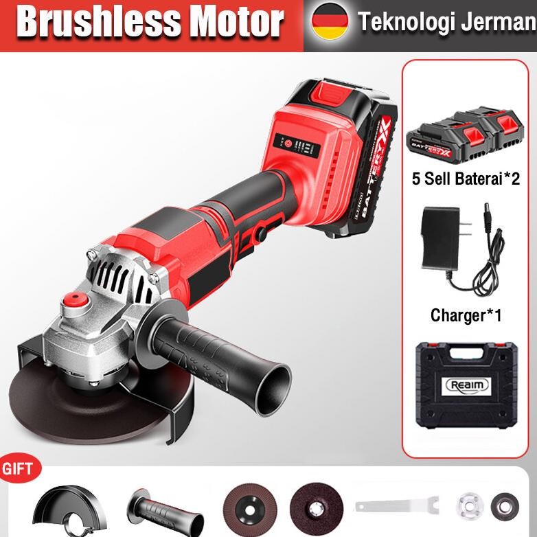 REAIM  Gerinda tangan murah mesin gerinda listrik tangan cordless