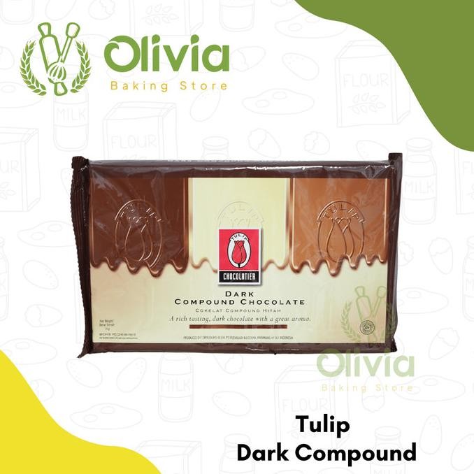 

Cokelat Blok / Coklat Batang / Dark Chocolate Compound Tulip 1 kg liquid