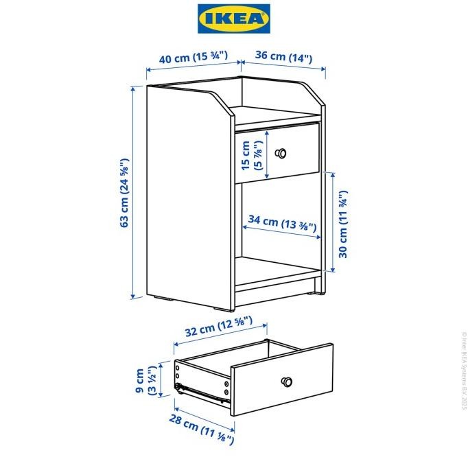 Grosir Ikea Hauga Meja Nakas Samping Tidur Krem 40X36 Cm