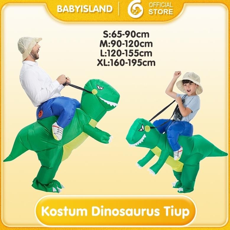 CR - Kostum Dinosaurus Anak Dewasa Pesta Cosplay Ultah Kostum Halloween Tiup Kostum Dinosaurus Tiup 