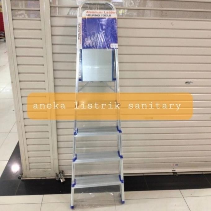 tangga lipat 5 step alumunium tebal kenmaster