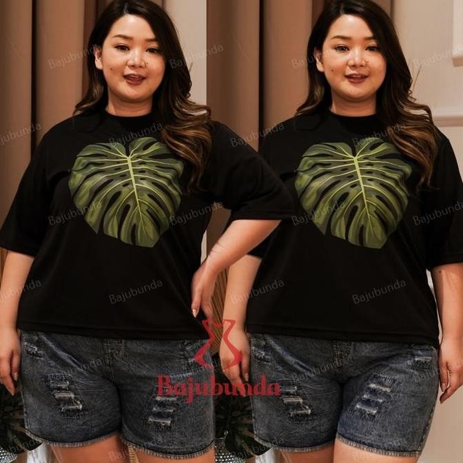 new kaos jumbo 2l 3l 4l 5l 6l / kaos wanita oversize / kaos big size / carmila monstera bajubunda