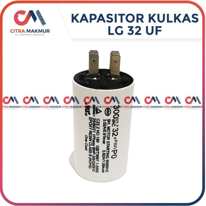 Promo Kapasitor Kulkas 32 uF LG Capasitor 32uf refrigerator 1 2 pintu putih COD
