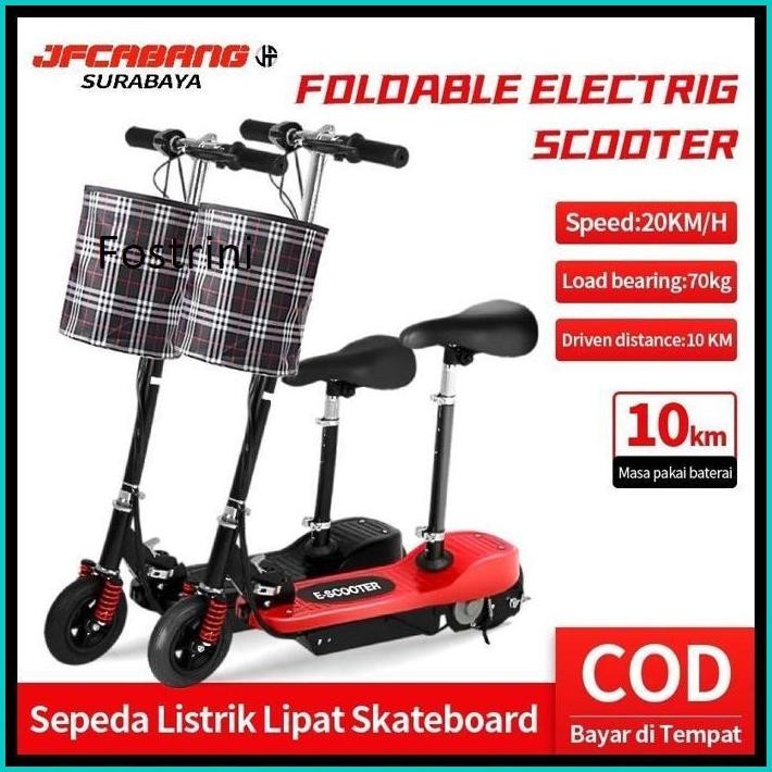 LISTRIK DEWASA REMAJA PORTABEL SCOOTER ELECTRIC 8KM/H 4.5AH / LISTRIK LIPAT MURAH SEKUTER ANAK