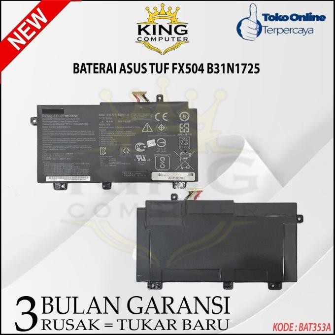 Baterai Asus Tuf Gaming Fx504 Fx504G Fx504Ge Fx505 Fx505D New Stok