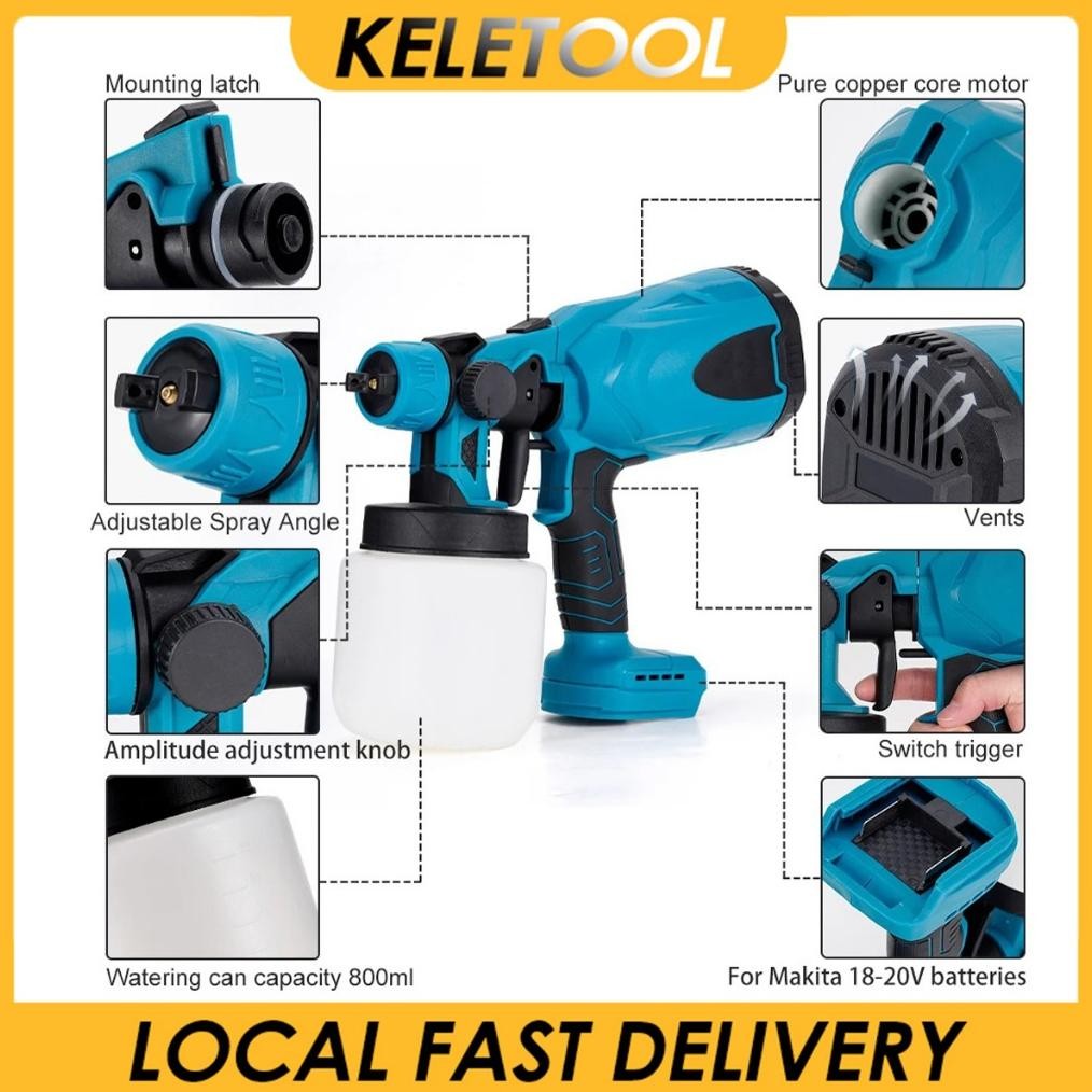 588VF Electric Alat Semprot Cat Listrik Pistol Semprot Cat Brushless Spray Gun Mesin Cat Semprot Tem