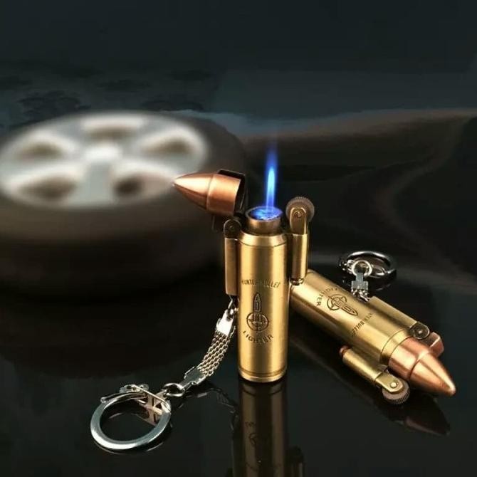 Korek api bentuk Peluru/Gantungan kunci korek gas peluru