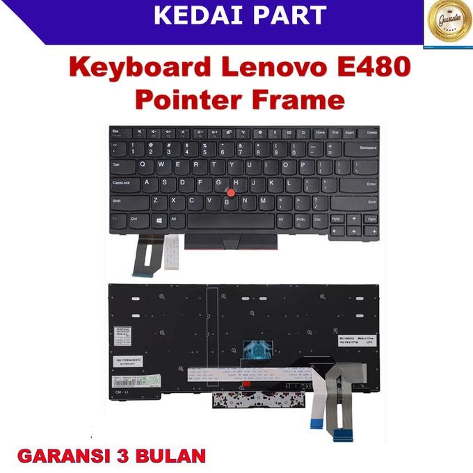 Keyboard Lenovo Thinkpad E480 T490S T480S T490 T490S T495 Pointer Frame New Stok