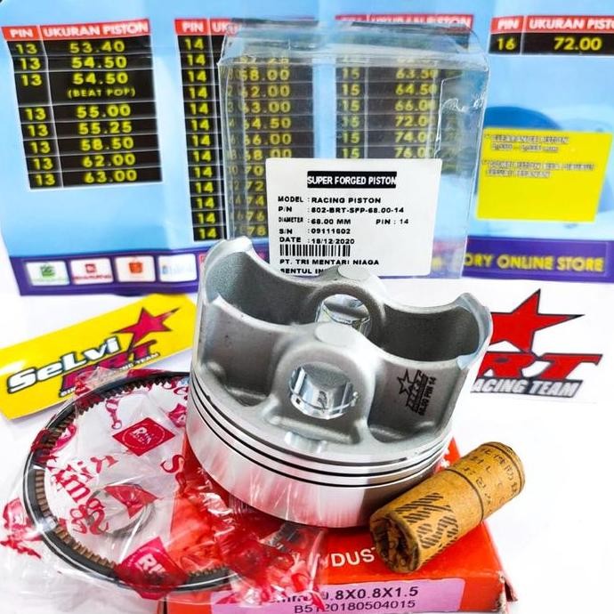 SUPER PISTON FORGED BRT & RING SET SIZE 62 PIN 15 64.5 PIN 15 66 PIN 15 66 PIN 15 SEMI CEBOL 68 PIN 