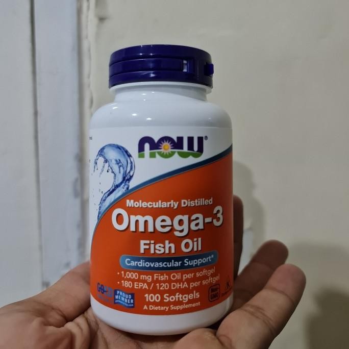 

Vitamin Omega 3 1000 mg Fish Oil 180 EPA 120 DHA Now minyak ikan