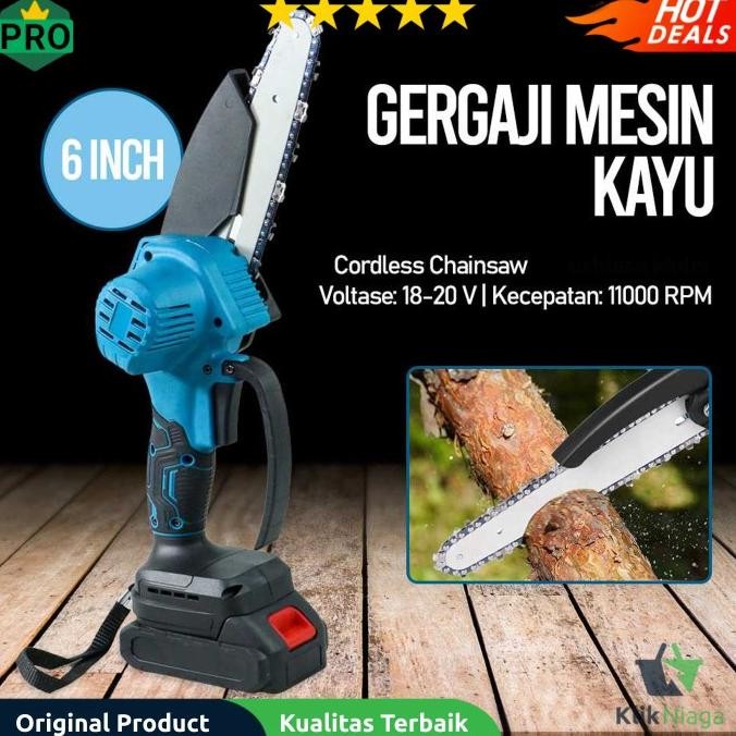 Taffware Gergaji Mesin Kayu Cordless Chainsaw Motor - D2605 Klik Niaga Co