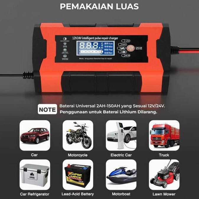 Cas Aki 12V 24V 10A Charger Aki Mobil Dan Motor - 12V24V