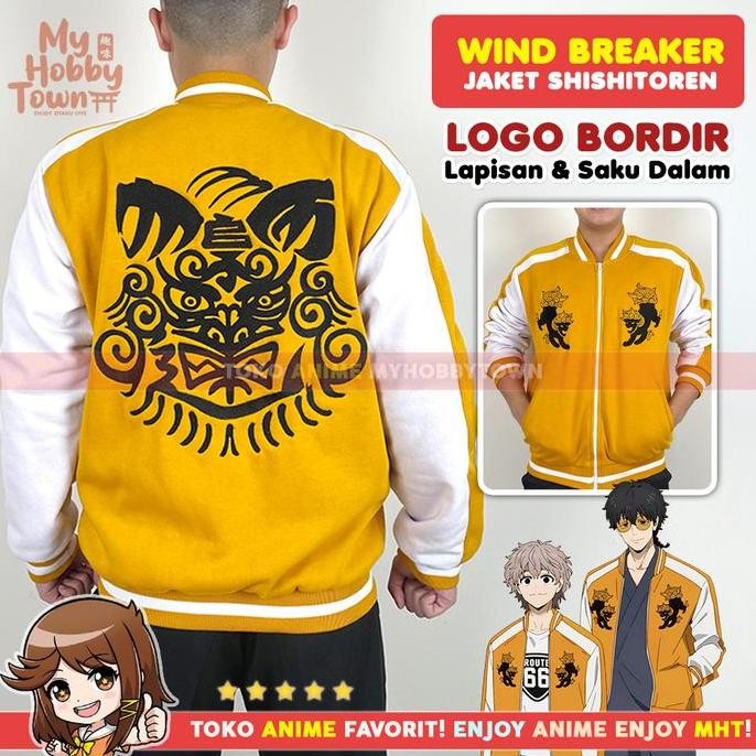Jaket Sukajan Cosplay Anime Wind Breaker Shishitoren Jacket Choji Tomiyama Jo Togame Kota Sako