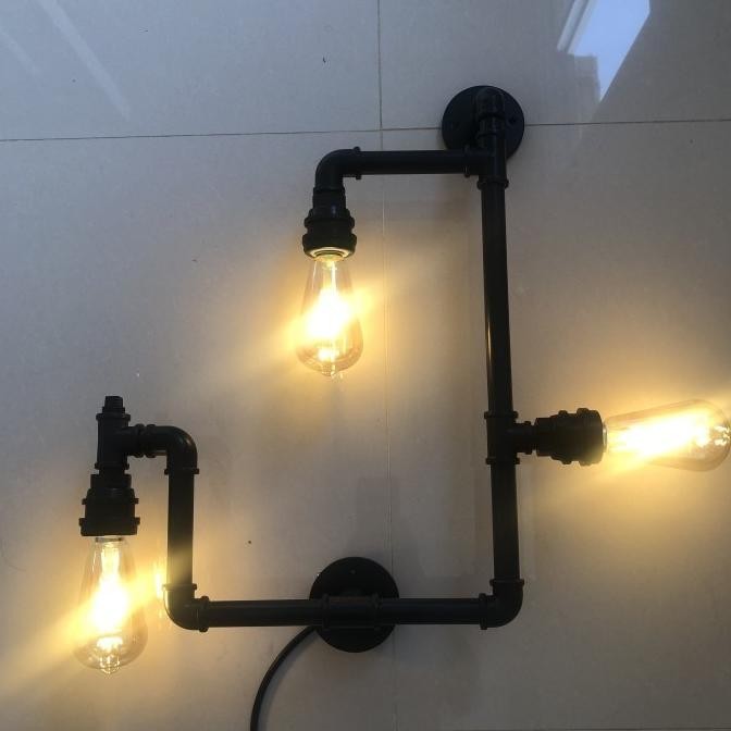 Lampu Dinding Industrial Pipa 101 | Industrial Pipe Wall Lamp 101