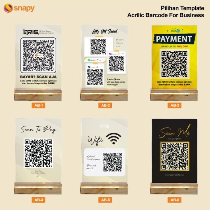 redi ya kk QR STAND / STANDING CUSTOM QR CODE MEJA KAFE / QRIS / KASIR AKRILIK