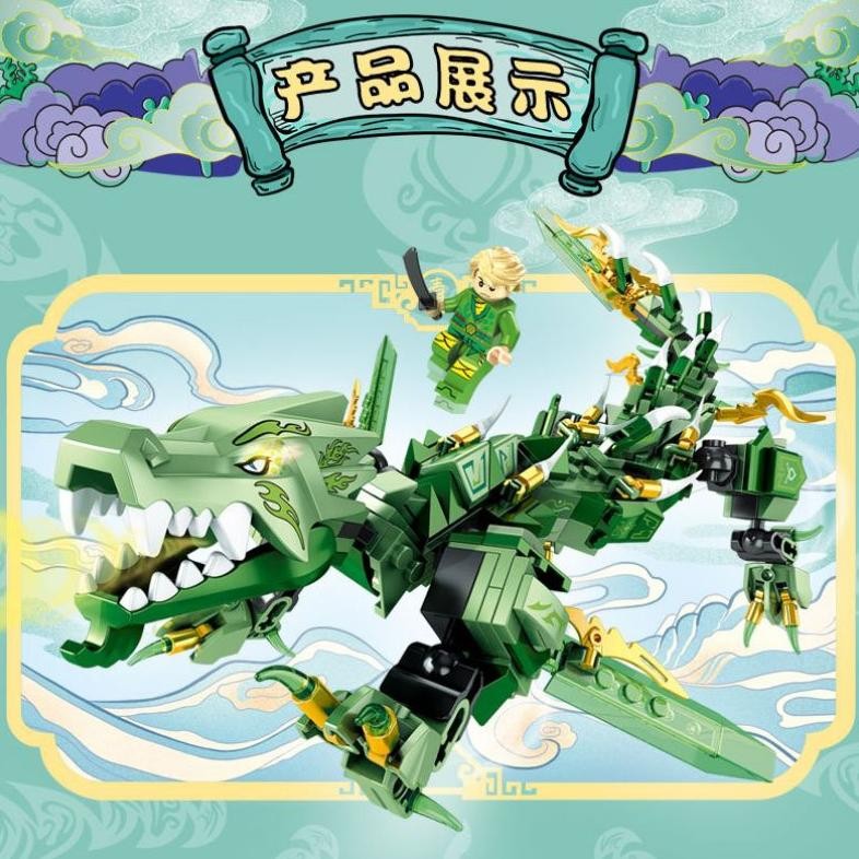 Mainan balok susun ninjago naga besar ninja dragon minecraft mini action figure kai cole dino tirex 