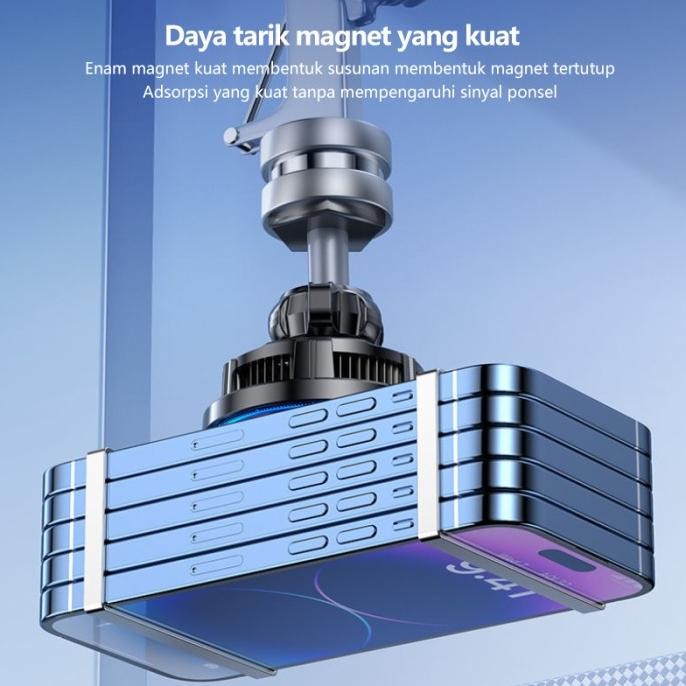 NETPAC Fan Cooler Semikonduktor Magnetik Mobil Wireless Charger Braket HP