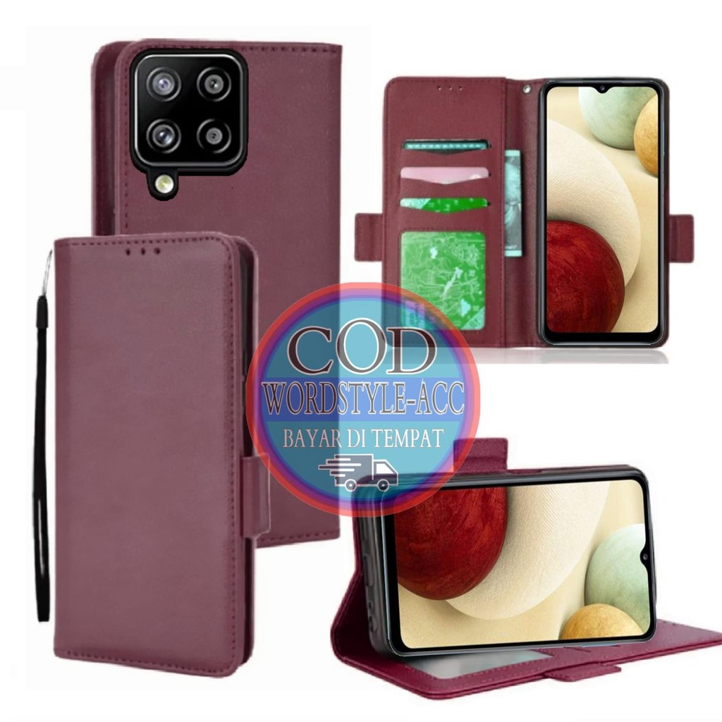 CASE HP SAMSUNG GALAXY A12 - CASING DOMPET-FLIP COVER LEATHER-SARUNG HP