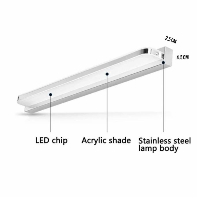 Lampu LED Tempel Meja Rias | Lampu Dinding | Hitam | Putih