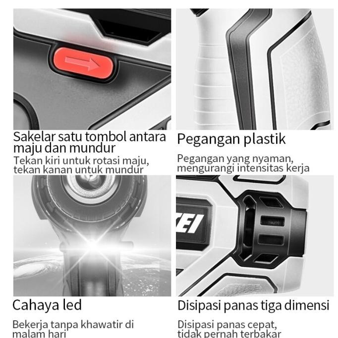 Grosir Bor Listrik Bor Tanpa Kabel 42V Nanwei Set Lengkap Mata Bor Cordless