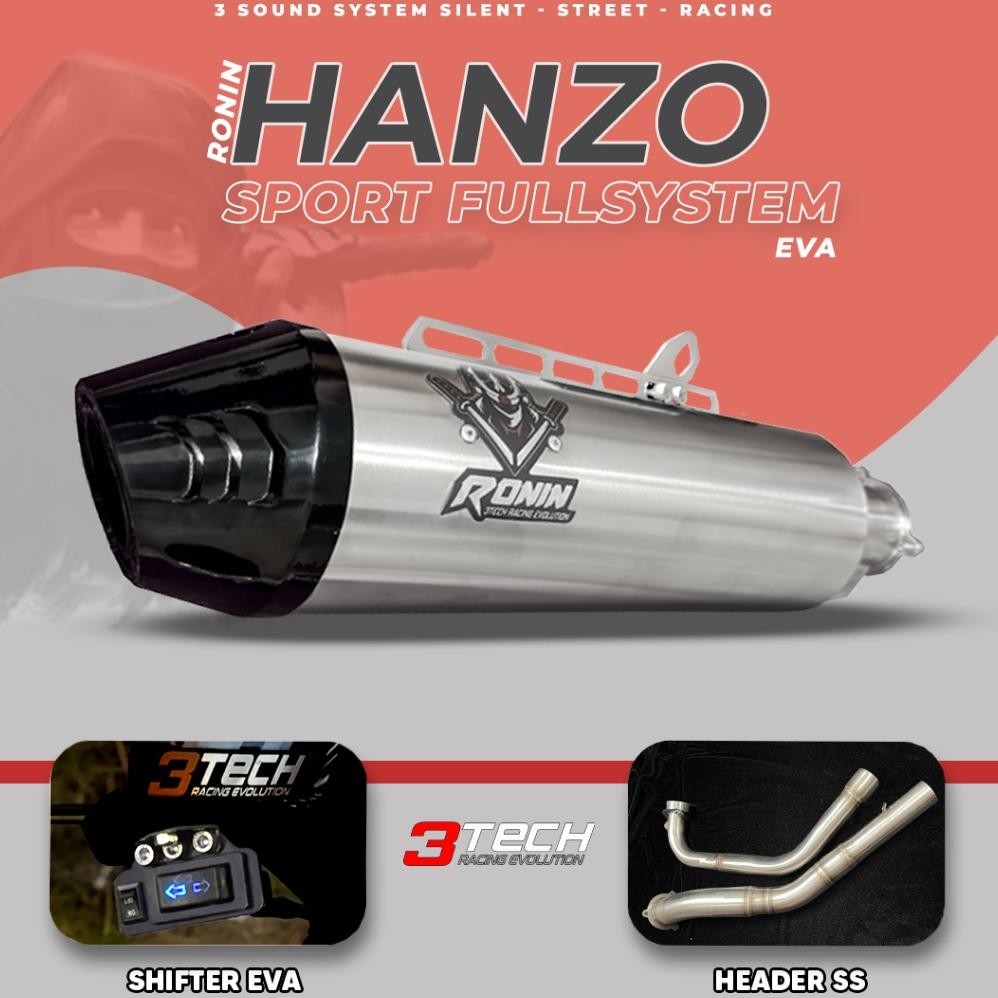 Motor Sport & Bebek Ronin Hanzo 110cc -160cc Original dan Begaransi Resmi FULLSYSTEM Knalpot 3 Suara