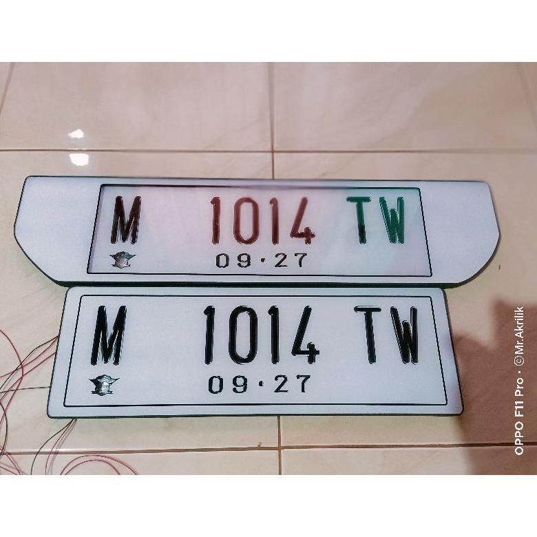 PlatMobil Dasar Putih#Plat variasi#Plat akrilik LED
