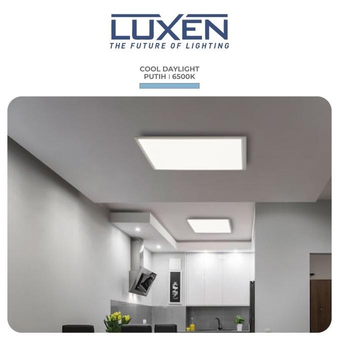 Murah Luxen Downlight Led Big Panel Persegi 48 Watt Cahaya Putih