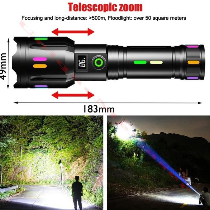 Grosir Senter Led Super Terang Coba F351 M80 Zoom