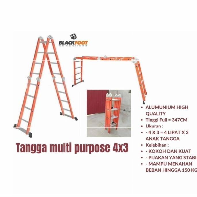 Murah Blackfoot Tangga Aluminium Multi Purpose 4X3 Tangga Lipat Aluminium