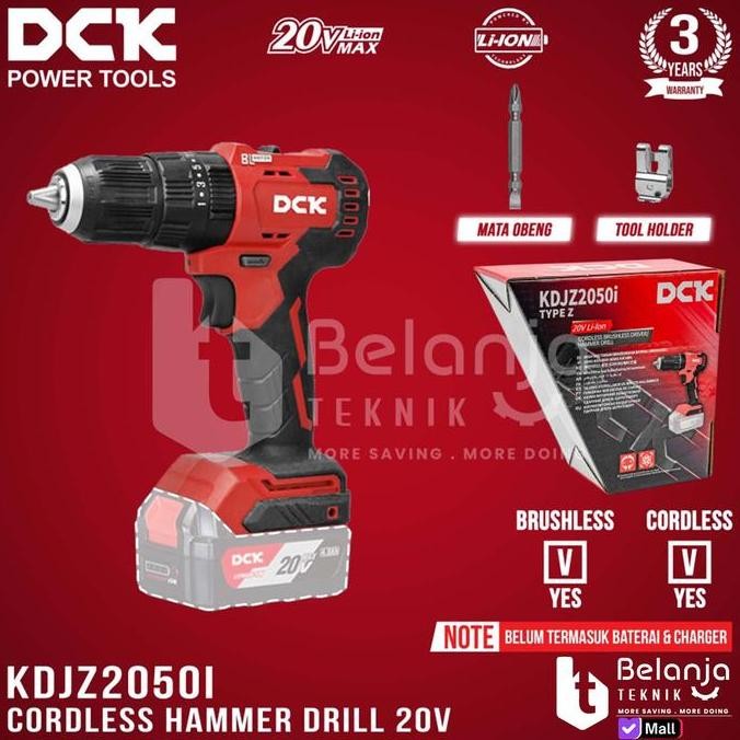 Murah Bor Beton Baterai Dck Kdjz2050I Z 20V Cordless Hammer Drill Impact Drill Unit Only Kdjz2050Iz 