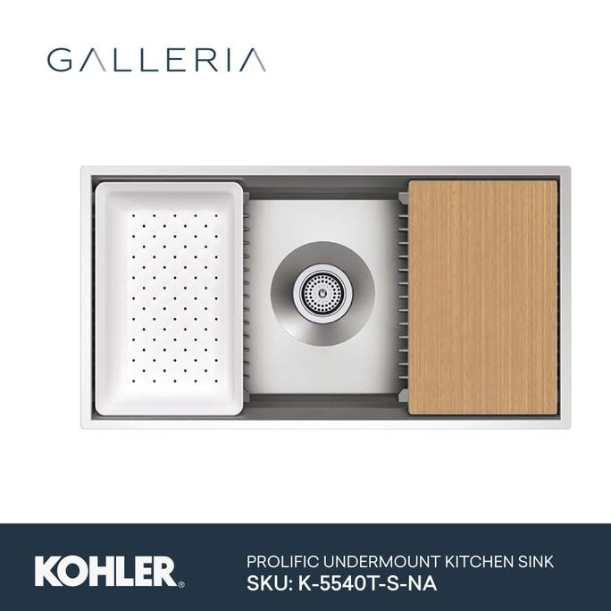 Grosir Kohler Prolific 33" Large Single Under-Mount Kitchen Sink K-5540T-S-Na