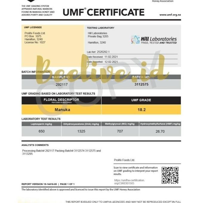 

Madu Haddrells Manuka Honey Umf 16+ Mgo 573+ 500 Gr (Umf 15+ Up) Promo