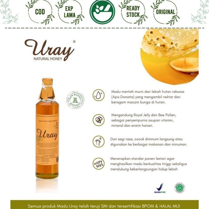 

Madu Uray Natural Honey 875Gram Grade A Madu Murni Alami Madu Hutan Terlaris