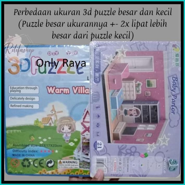 (UKURAN BESAR) MAINAN DIY 3D PUZZLE 3D DIY UKURAN BESAR MAINAN EDUKASI ANAK RUMAH RUMAHAN