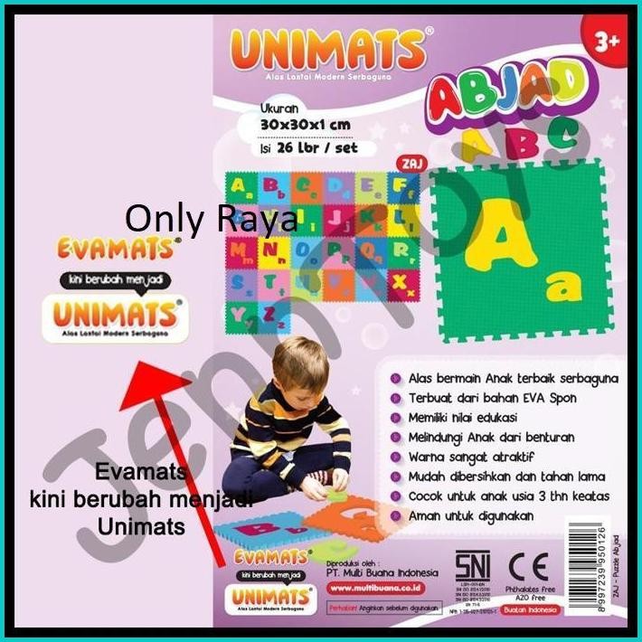 JENNTOYS - EVAMAT PUZZLE MATRAS ALAS LANTAI - HURUF ALFABET ORIGINAL EVAMATS UNIMATS ABJAD ABC
