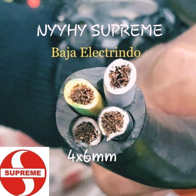 Kabel Listrik Serabut Isi 4 Nyyhy 4X6Mm Merk Supreme @50Mtr - Asli