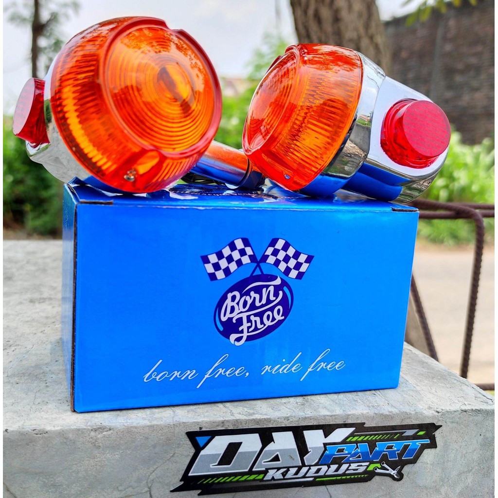 lampu sein gt retro classic import bornfree besi pnp honda gl 100 gl 125 lampu sen gt mini retro mat