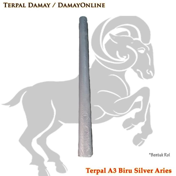 Terpal Rol A3 Biru Silver Recycle Aries ( Harga / Rol ) - Asli