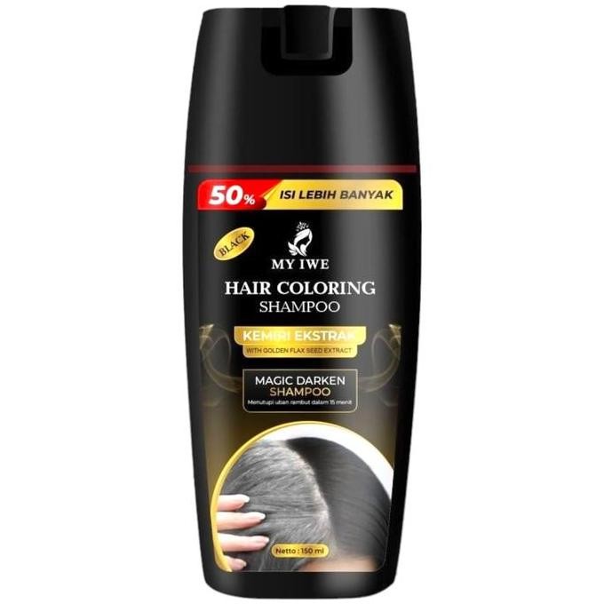 MyIwe MAGIC  DARKEN SHAMPO HAIR COLOURING MENUTUPI UBAN MENYELURUH INSTANT BPOM BUATAN BANGSA ISI BE