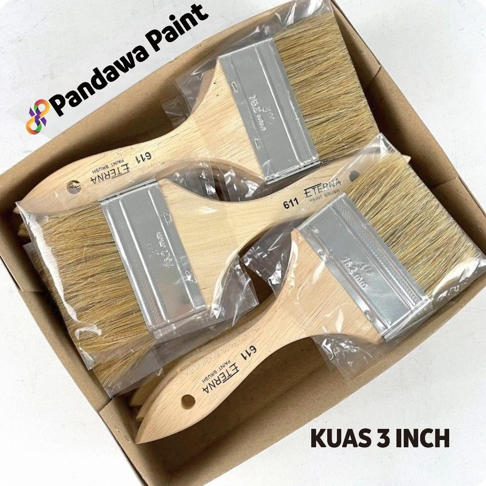 

eqw-68 Promo! Kuas Cat ETERNA 611 3 Inch Per 1 Pcs / Paint Brush Berkualitas Premium