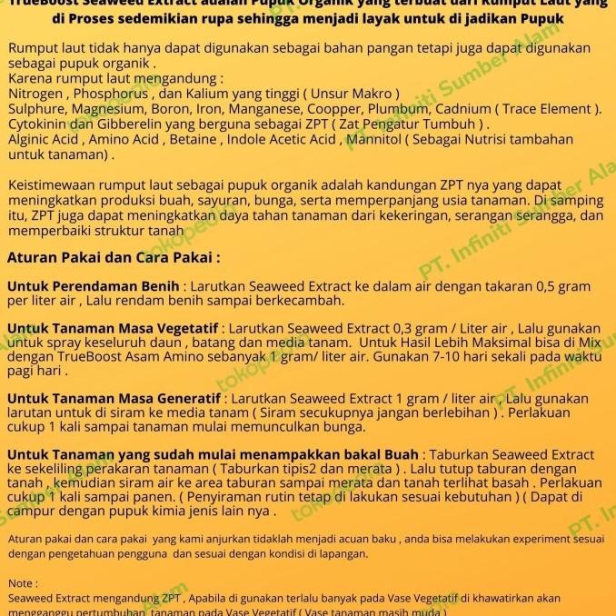 Seaweed Extract Pupuk Organik ( 25 kg) [terbaik]