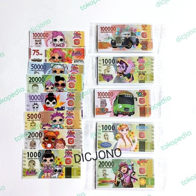 Mainan Uang - Uangan Kertas Mini Karakter ( 32 Lembar ) Co