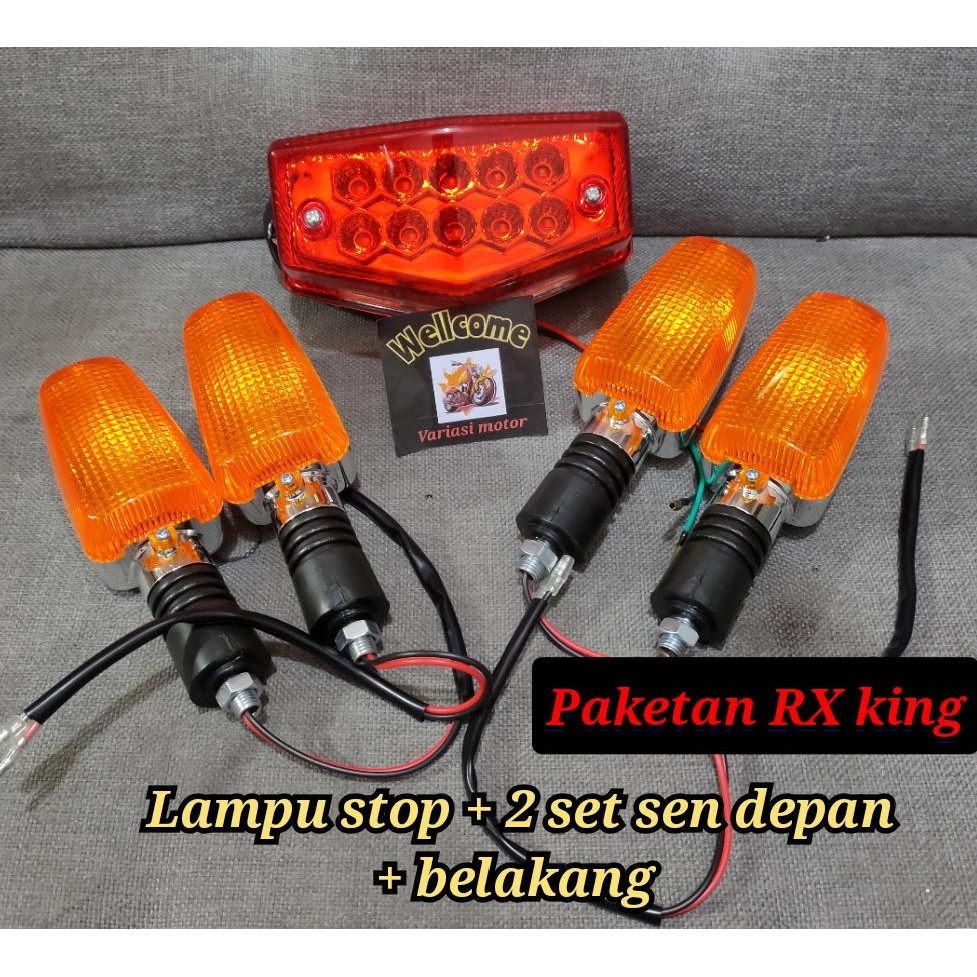 LAMPU BELAKANG STOP LAMP RX KING LED+2 SET LAMPU SEN DEPAN DAN BELAKANG