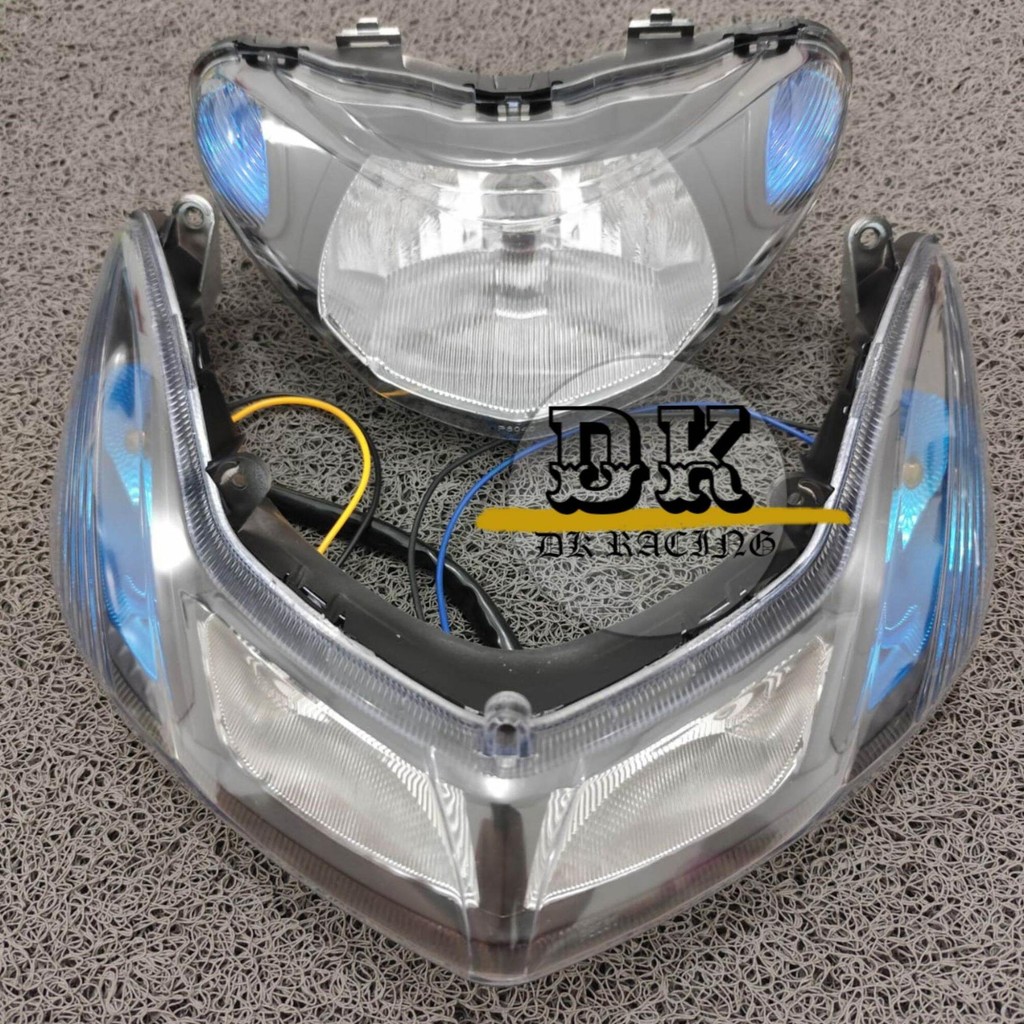 REFLEKTOR REFEKTOR LAMPU DEPAN MIO SMILE CUSTOM BIRU SMOKE PLUS LAMPU SEN SET MIO SMILE CUSTOM BIRU 