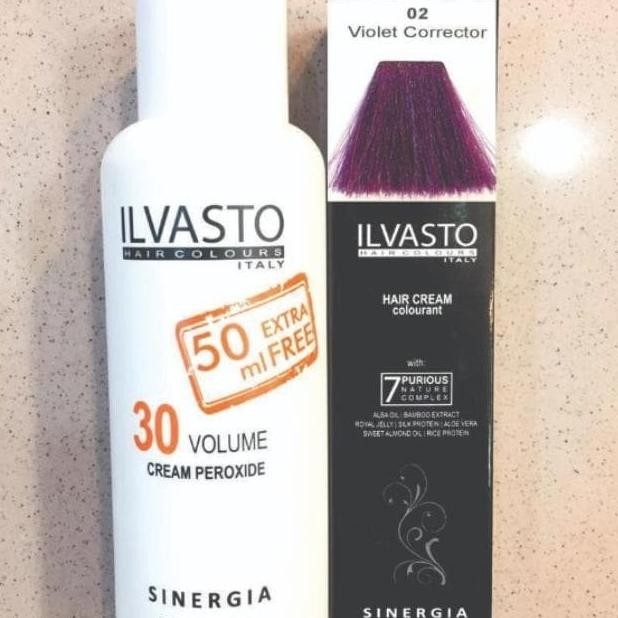 Ilvasto Italy Paket Semir Pewarna Rambut ( 1 Set Cat + Oxydant )