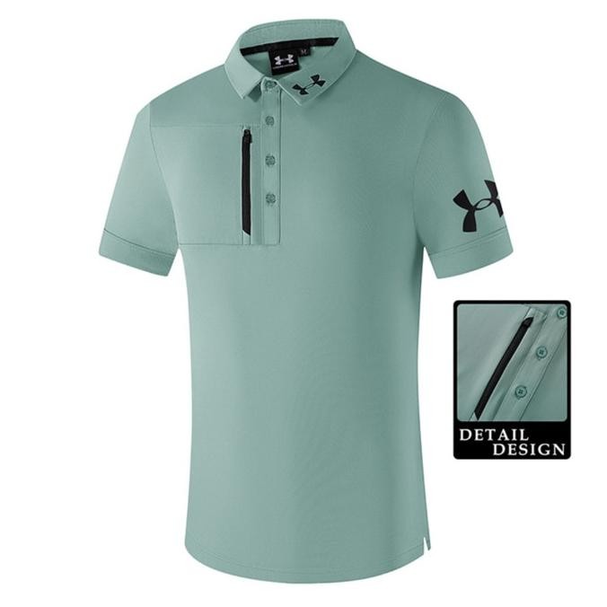 Polo Shirt Baju Pria Golf Chest zip Polyester 401