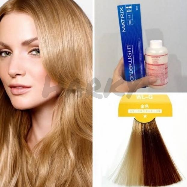 cat matrix Wonderlight Gold + Oxydant Wonder light pewarna rambut