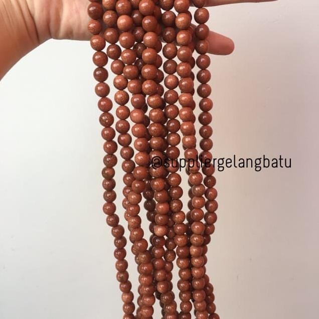 ready  bahan gold sand stone batu pasir emas kalung craft diy gelang 10mm