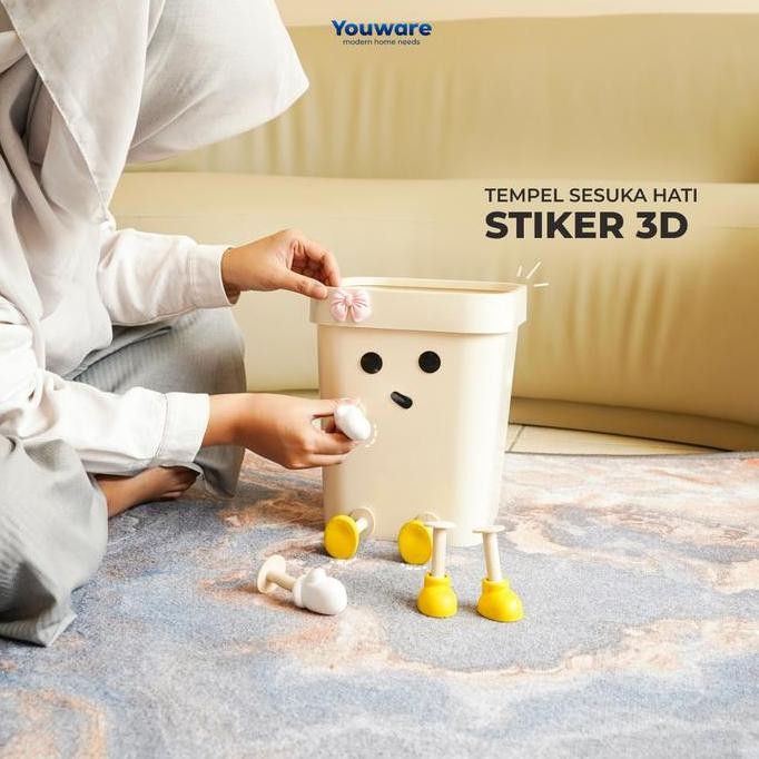 Youware - Walky Tempat Sampah Karakter Kapasitas Besar Trash Bin / Tempat Sampah Minimalist / Tempat